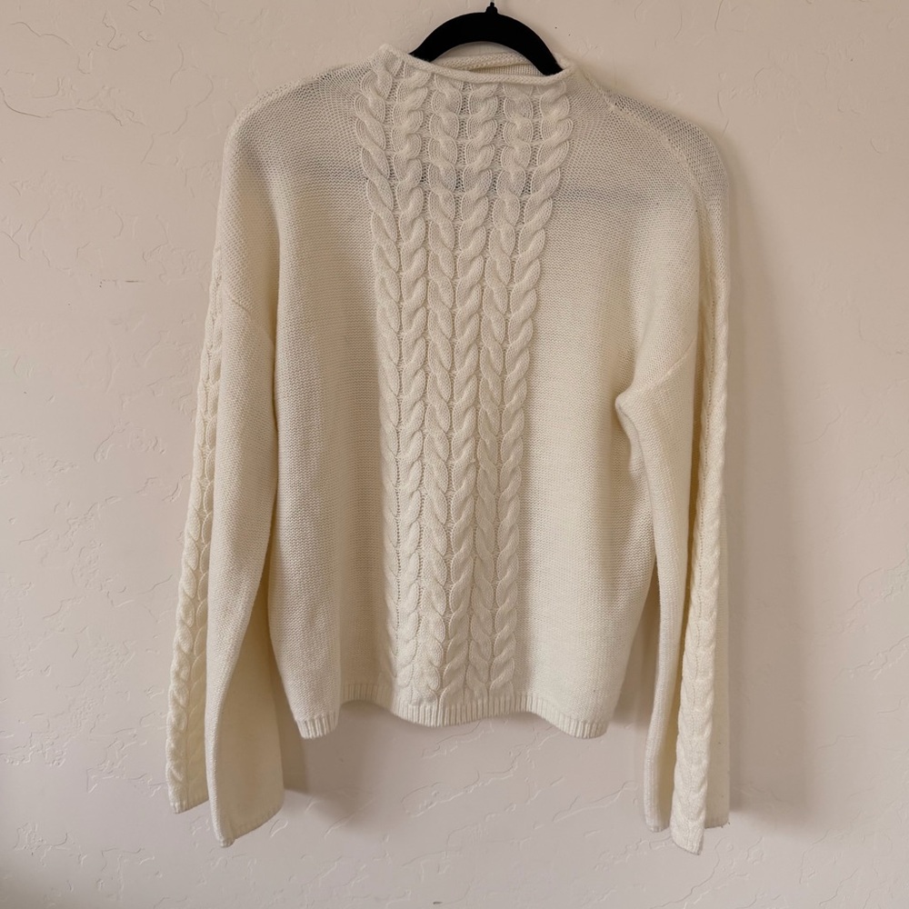 Calvin Klein Cream Cable Knit Sweater Size M